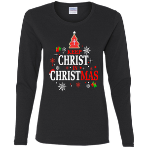 CC Christ in Christmas Ladies' Cotton LS T-Shirt