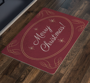 Doormat Merry Christmas Gold Design